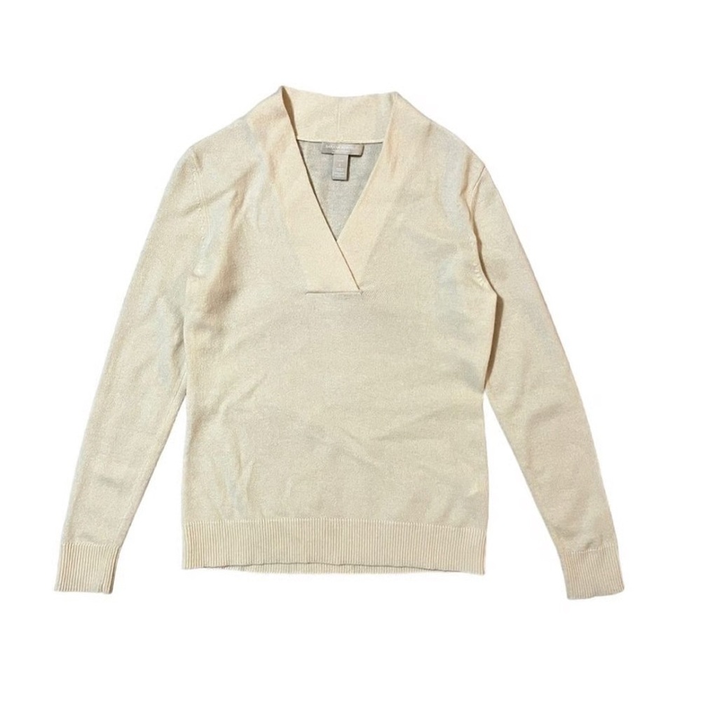 Banana Republic Cream V-Neck Sweater